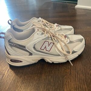 White and Red New Balance Sneakers